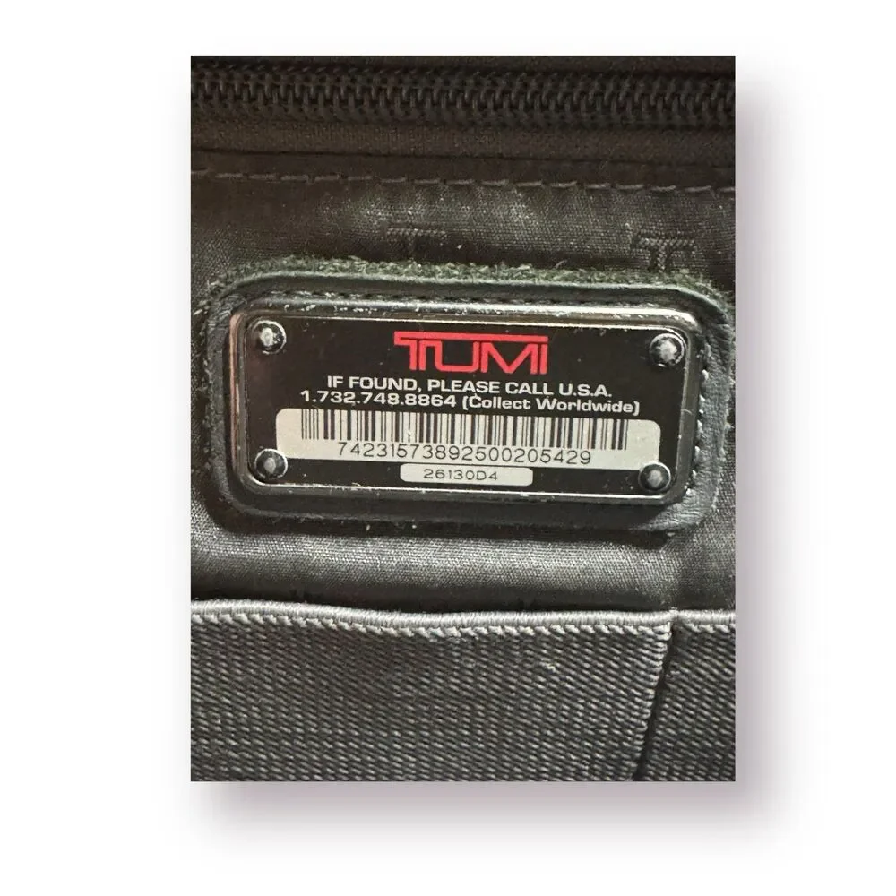 TUMI Alpha Laptop Messenger Ballistic Black Nylon & Leather Briefcase Travel Bag